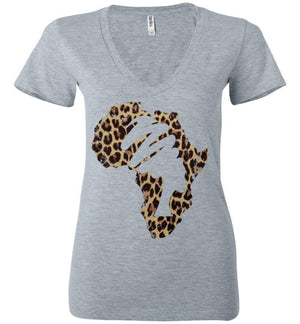 Mama Africa Ladies Perfect V-Neck Tee Shirt - Zabba Designs African Clothing Store
