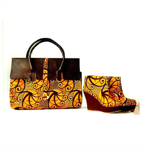 Gift For Her, Brown Boots And Purse Gift Set - Zabba Designs African Clothing Store