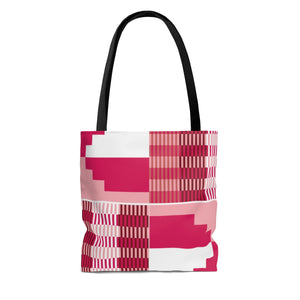 Pink  Kente Print Tote Bag - Zabba Designs African Clothing Store