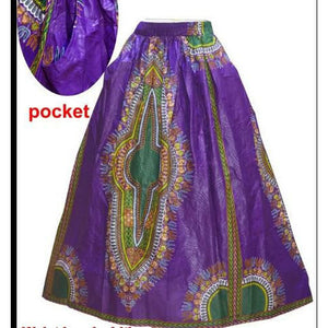 IMANI Dashiki Print Maxi Skirt - Zabba Designs African Clothing Store