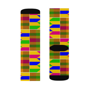 Miss Kente Print Sublimation Socks - Zabba Designs African Clothing Store