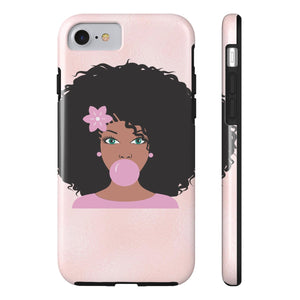 Jaz Pink Bubble Gum Afro Phone Case - Zabba Designs African Clothing Store