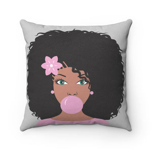 Bubble Gum ,Faux Suede Square Pillow - Zabba Designs African Clothing Store