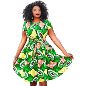 Zina African Print Midi Dress - Zabba Designs African Clothing Store