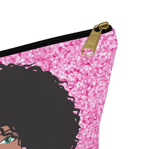 Miss Pink Make up Pouch w T-bottom - Zabba Designs African Clothing Store