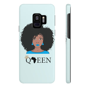 Blue Afro Queen Case Mate Slim Phone Cases - Zabba Designs African Clothing Store