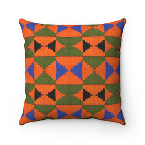 Zara Kente Print Spun Polyester Square Pillow - Zabba Designs African Clothing Store