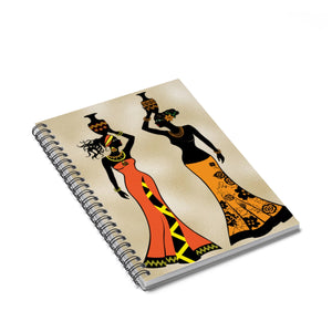 Village  Queen Headwrap Spiral Notebook - Ruled Line - Zabba Designs African Clothing Store
