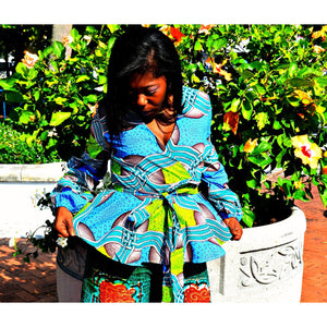 MANI African Peplum Top - Zabba Designs African Clothing Store