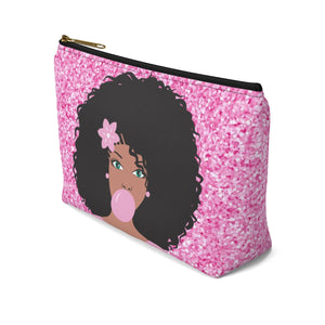 Miss Pink Make up Pouch w T-bottom - Zabba Designs African Clothing Store