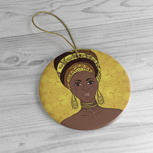 Yellow  Mama Africa Ceramic Ornaments - Zabba Designs African Clothing Store