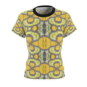 SunFlower Yellow Women's African Print Polyester  Tee - Zabba Designs African Clothing Store