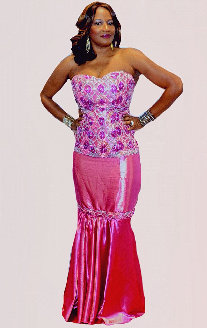 Satin dress  Lace gown styles, Latest african fashion dresses