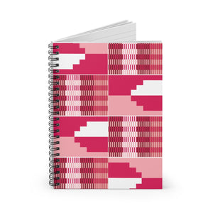 Red Kente Spiral Notebook - Ruled Line - Zabba Designs African Clothing Store