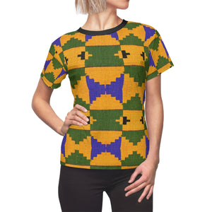Ma Sarah Women's African Print Polyester  Tee - Zabba Designs African Clothing Store
