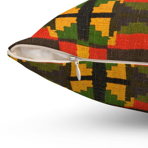 Kente Print Spun Polyester Square Pillow - Zabba Designs African Clothing Store