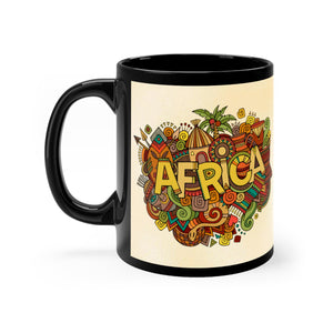 African Tribal Black mug 11oz - Zabba Designs African Clothing Store