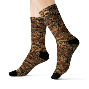 Brown Unisex African Print Socks - Zabba Designs African Clothing Store