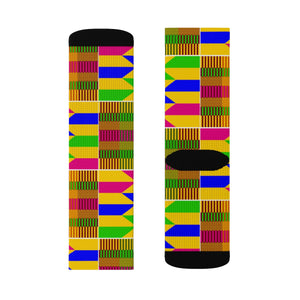 Miss Kente Print Sublimation Socks - Zabba Designs African Clothing Store