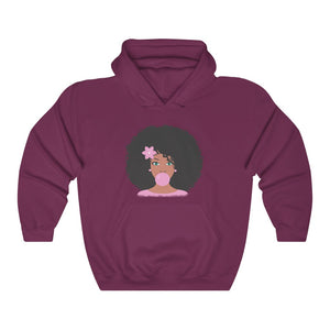 Cocoa Bubble Gum Women's College Unisex Heavy Blend  Hooded Sweatshirt - Zabba Designs African Clothing Store