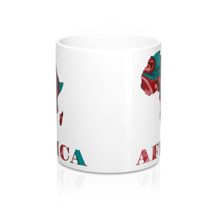 Red Map Of Africa Designer's  Coffee Mug - Zabba Designs African Clothing Store