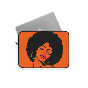 Orange Fro Chick Laptop Sleeve - Zabba Designs African Clothing Store