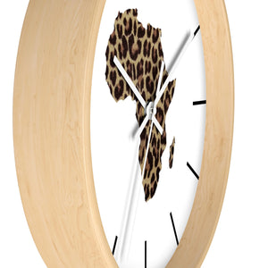 Animal Print Map Of Africa Wall clock - Zabba Designs African Clothing Store