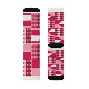 Pink Unisex Kente African Print Socks - Zabba Designs African Clothing Store