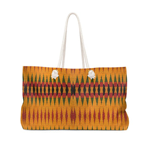Orange Kente Print Weekender Bag - Zabba Designs African Clothing Store