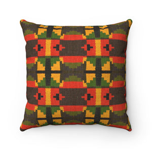 Kente Print Spun Polyester Square Pillow - Zabba Designs African Clothing Store