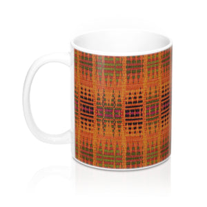 Orange Kente Print African Designer's  Coffee Mug - Zabba Designs African Clothing Store