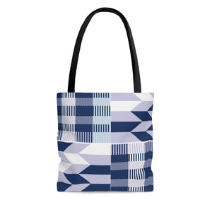 Blue Women's Kente Print Tote Bag - Zabba Designs African Clothing Store