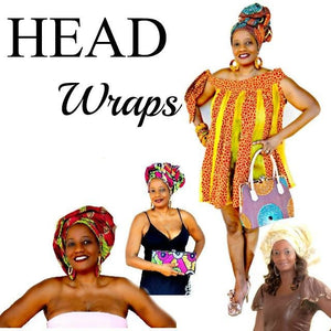 Spring Blue Boho  Headwrap~  The HAULI - Zabba Designs African Clothing Store
