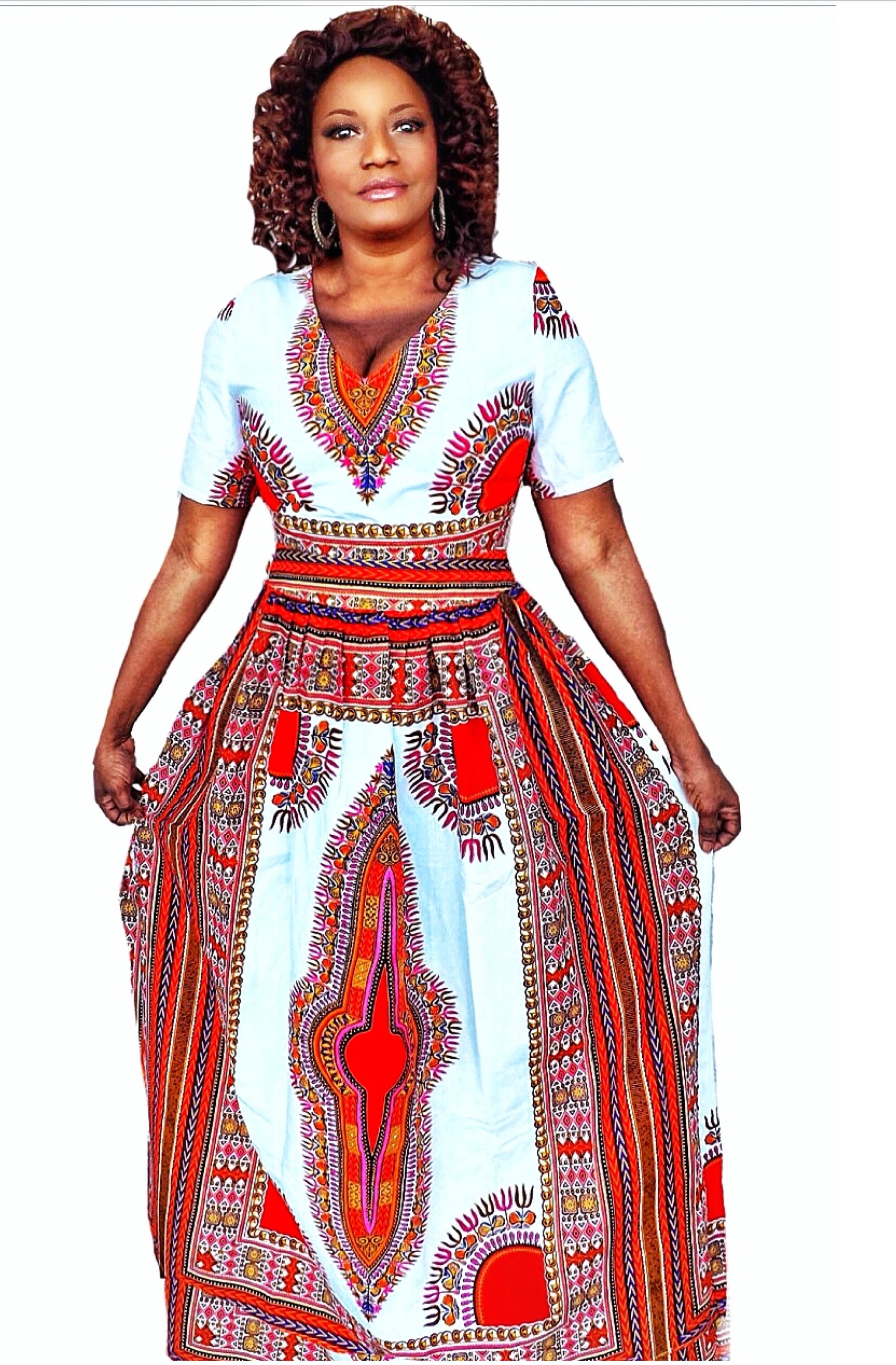 Dashiki maxi 2025 dress plus size