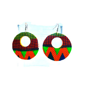 Coco African Handmade Wood Earrings - Zabba Designs African Clothing Store