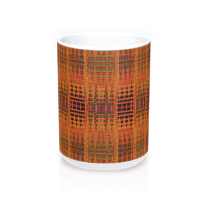 Orange Kente Print African Designer's  Coffee Mug - Zabba Designs African Clothing Store