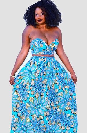 Sama African Print Maxi Set - Zabba Designs African Clothing Store