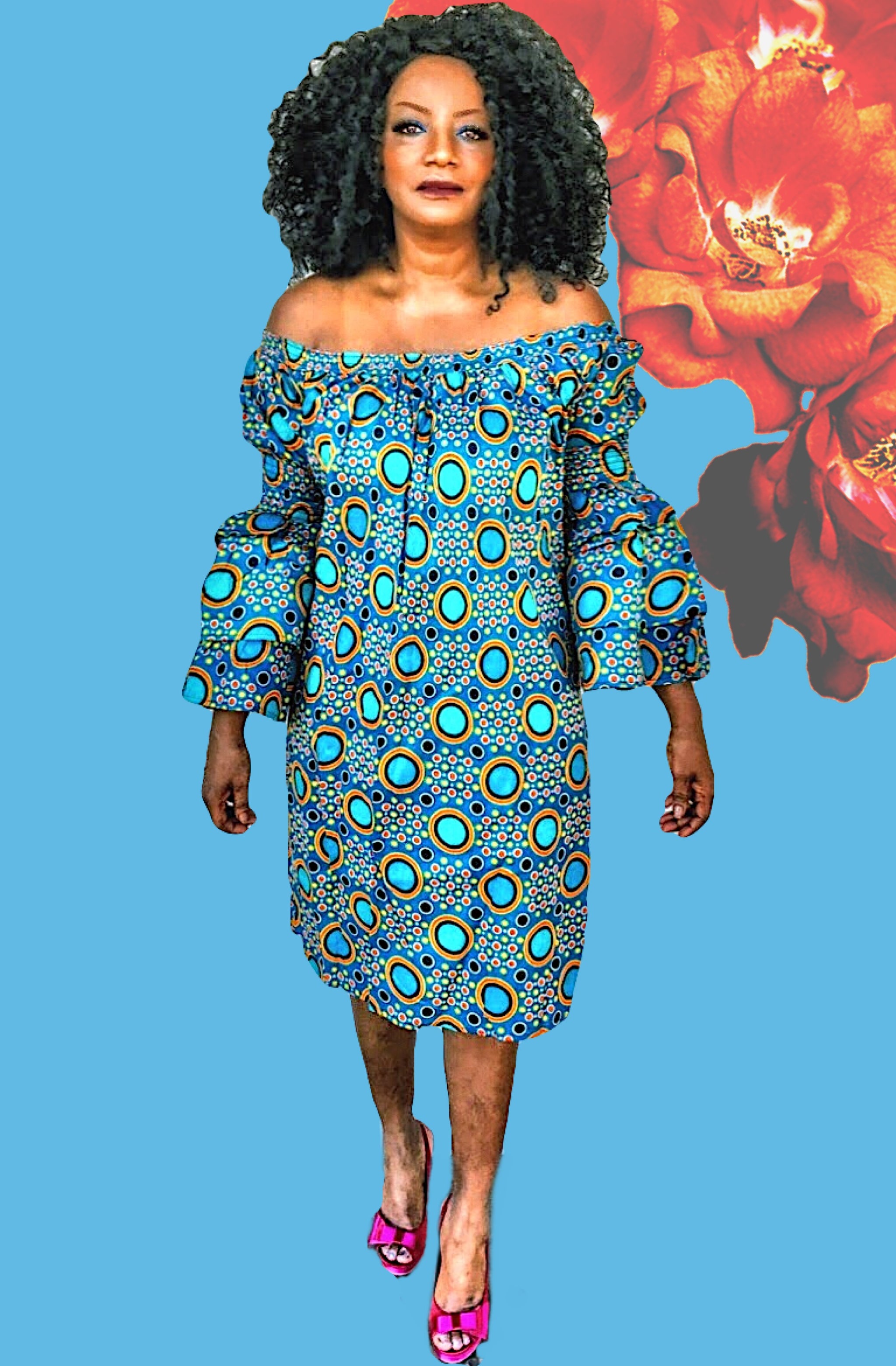 Ankara Print Off Shoulder Dress Ankara Print Off Shoulder Dress