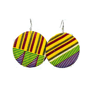 African Kente Print Earrings - Zabba Designs African Clothing Store