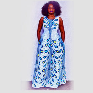Winnie White lower African Print Wax Print Large Hobo Bag - Zabba Designs African Clothing Store