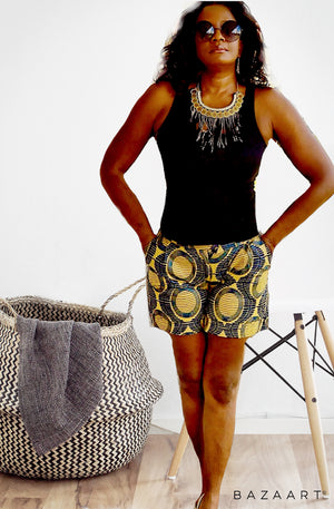 YAWA African Print Shorts - Zabba Designs African Clothing Store