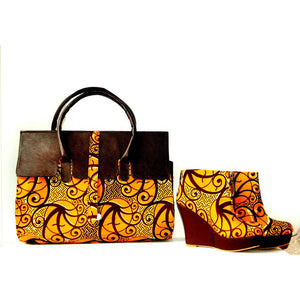 Gift For Her, Brown Boots And Purse Gift Set - Zabba Designs African Clothing Store