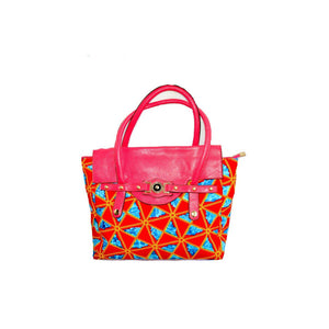 Yuva African Print Pink Top Handle Bag - Zabba Designs African Clothing Store