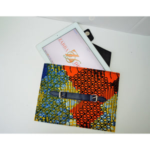 Blue And Orange African Print IPad Cover - Zabba Designs African Clothing Store