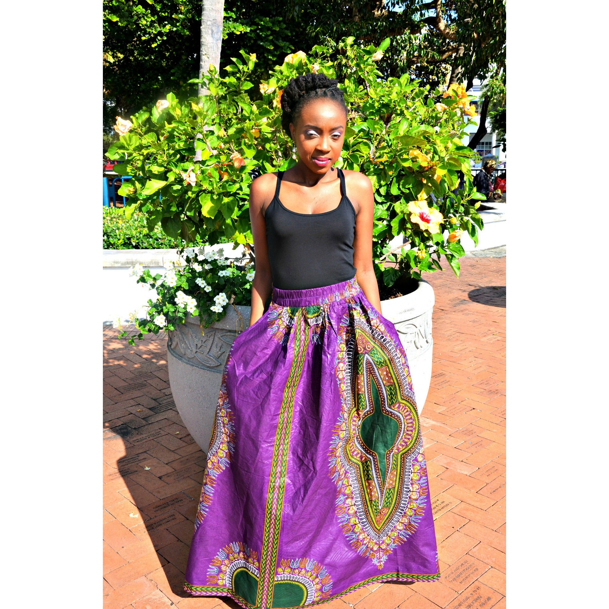 IMANI Dashiki Print Maxi Skirt - Zabba Designs African Clothing Store