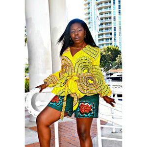 LOLA African Peplum Top - Zabba Designs African Clothing Store