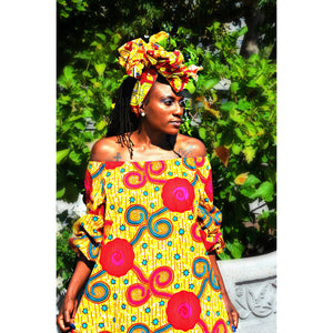 Jazzy African Print  Geometric Mini Dress - Zabba Designs African Clothing Store