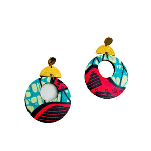 Women’s s Round African Earrings - Zabba Designs African Clothing Store