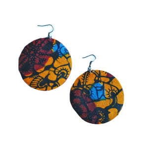 Tribal African Orange And Brown Earrings - Zabba Designs African Clothing Store