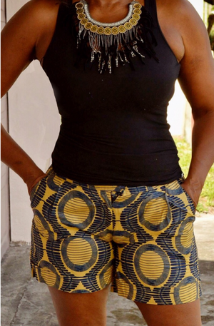 YAWA African Print Shorts - Zabba Designs African Clothing Store